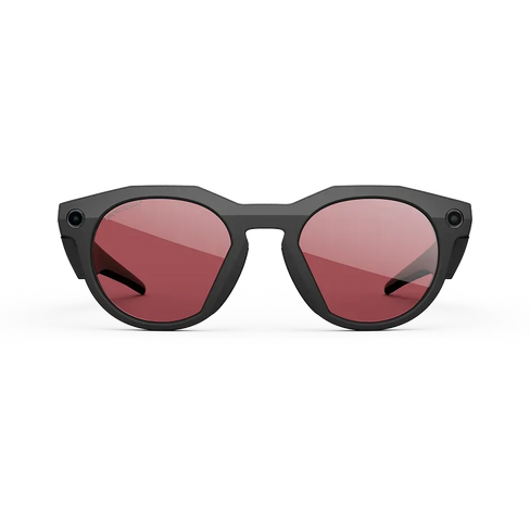 Vue avant des lunettes Oakley Meta HSTN avec monture noire et verres Prizm™ Dark Golf.