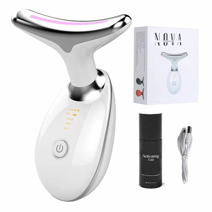 Appareil de Lifting "V-Face" & Redéfinisseur de Mâchoire EMS — Blanc