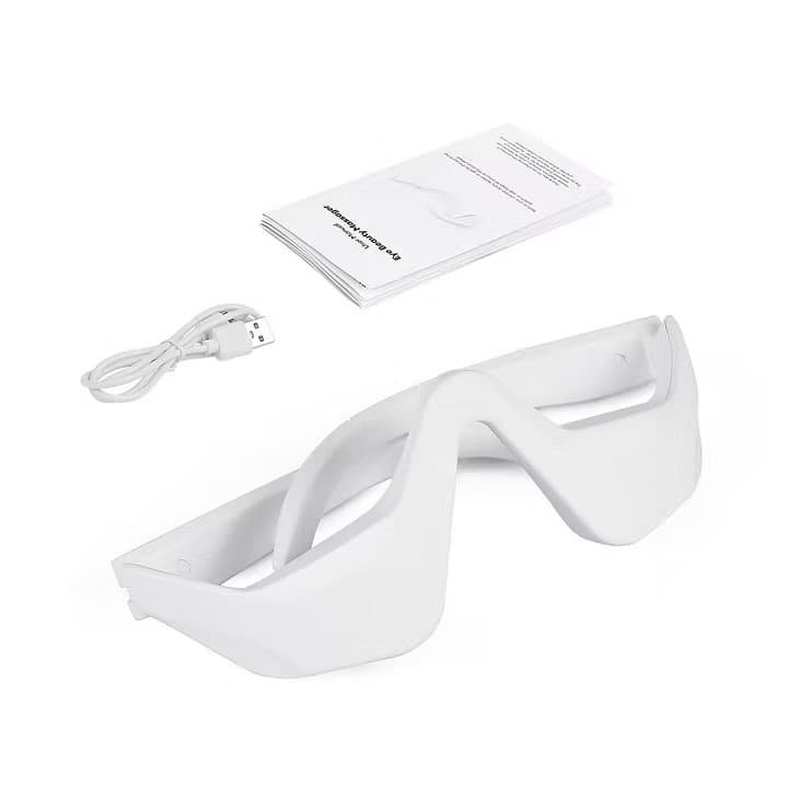 Masseur Contour des Yeux 2-en-1 : Lumière Rouge & EMS Anti-Poches