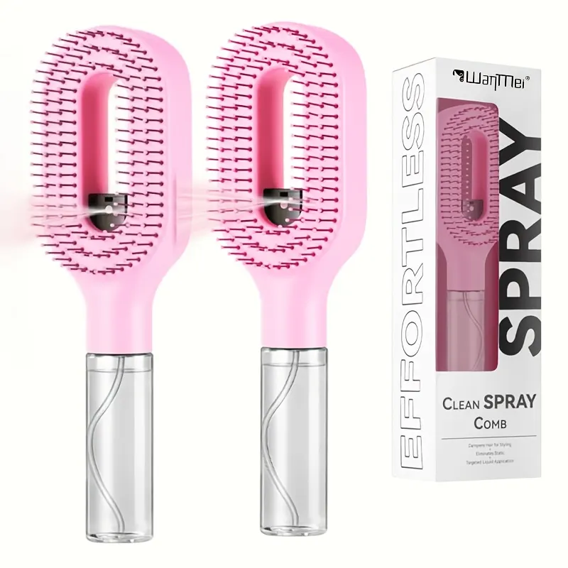 2-in-1 Water Mist Detangling Brush - Anti-Frizz Hair Care