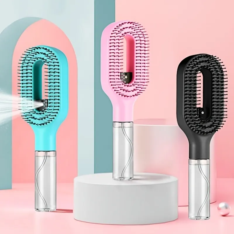 2-in-1 Water Mist Detangling Brush - Anti-Frizz Hair Care - Vue 6