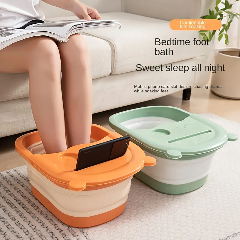 Foldable Foot Spa Bath with Acupressure Massage Rollers