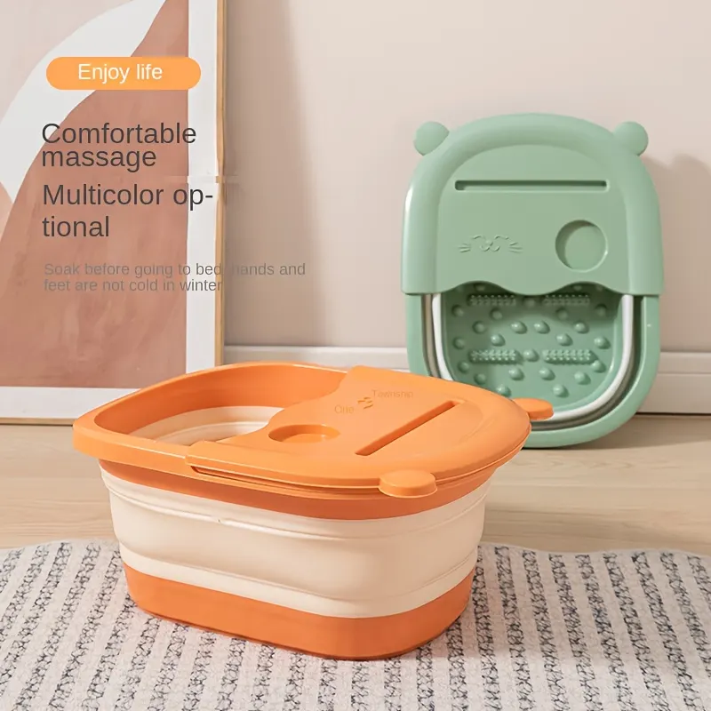 Foldable Foot Spa Bath with Acupressure Massage Rollers - Vue 2
