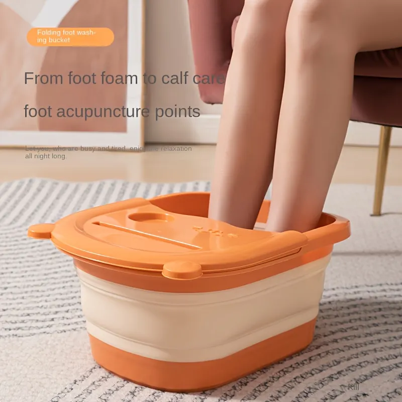 Foldable Foot Spa Bath with Acupressure Massage Rollers - Vue 4