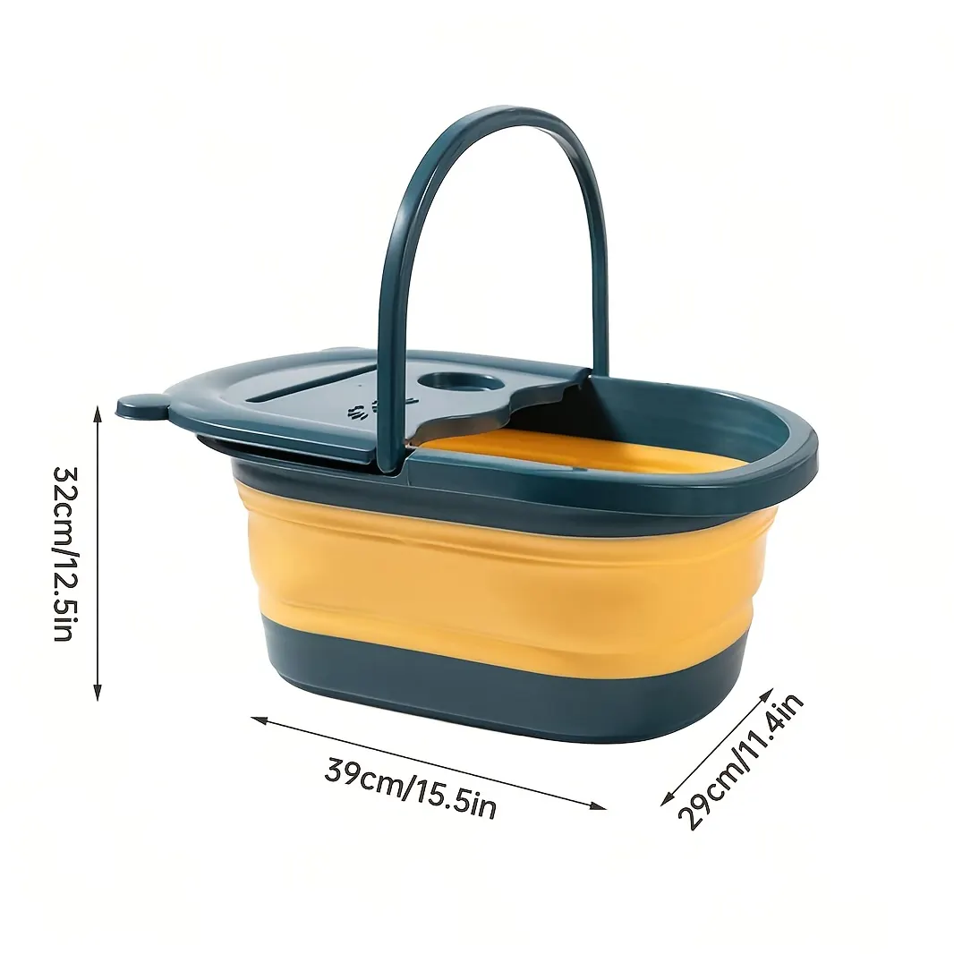 Foldable Foot Spa Bath with Acupressure Massage Rollers - Vue 8