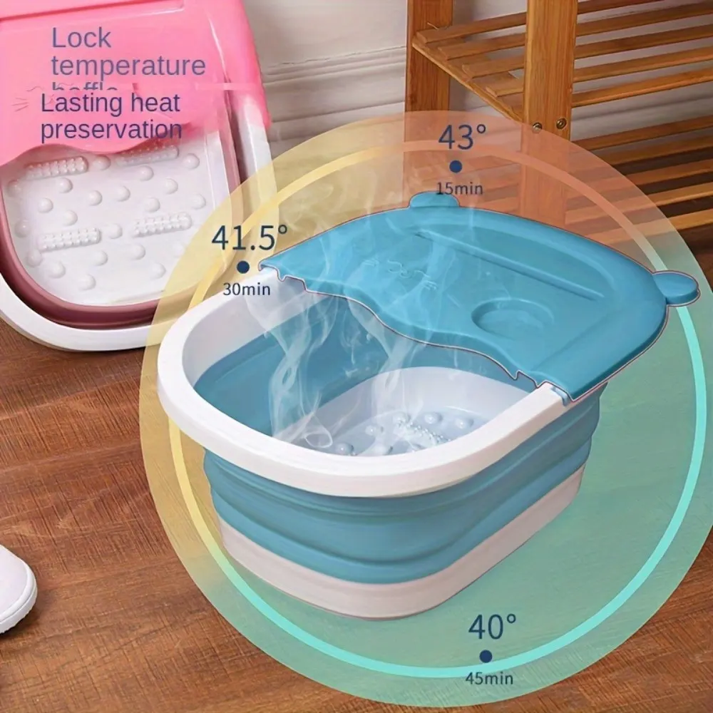Foldable Foot Spa Bath with Acupressure Massage Rollers - Vue 9