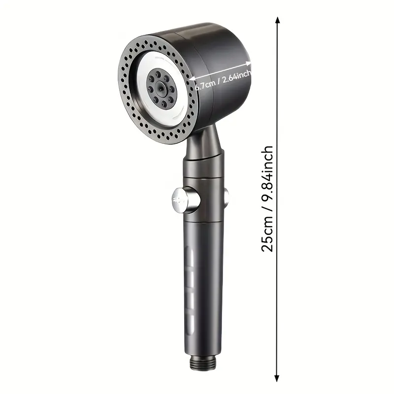 High-Pressure Limescale-Filter Shower Head with 5 Spray Modes - Vue 6