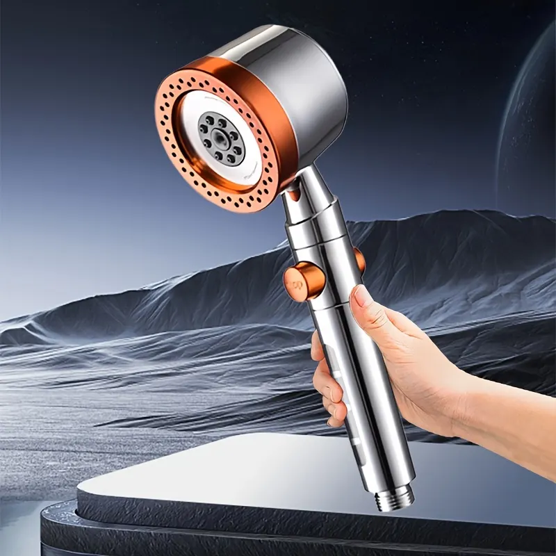 High-Pressure Limescale-Filter Shower Head with 5 Spray Modes - Vue 7