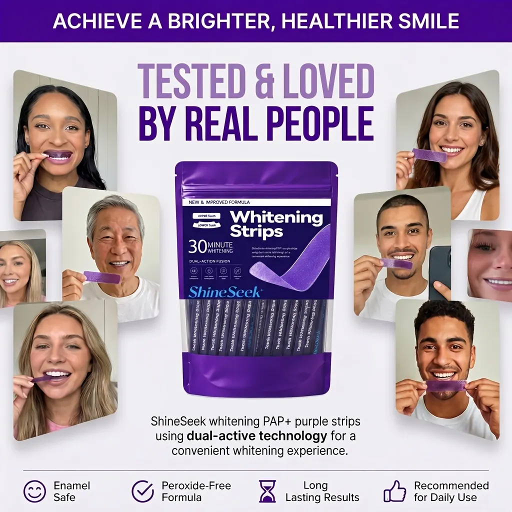 PAP+ Purple Teeth Whitening Strips (7-Day Pain-Free Treatment) - Vue 4