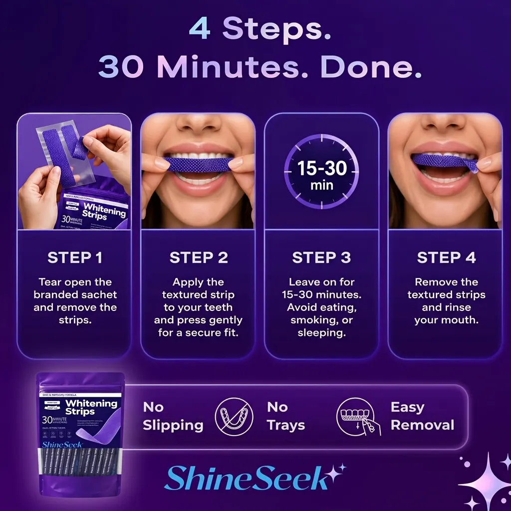 PAP+ Purple Teeth Whitening Strips (7-Day Pain-Free Treatment) - Vue 7