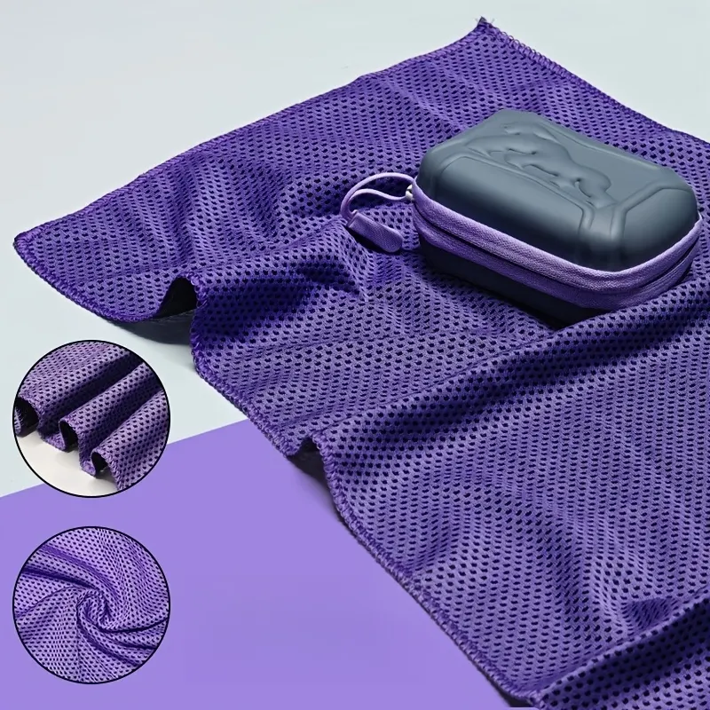 Instant Cooling Towel with Carabiner Case (Ice Effect) - Vue 8