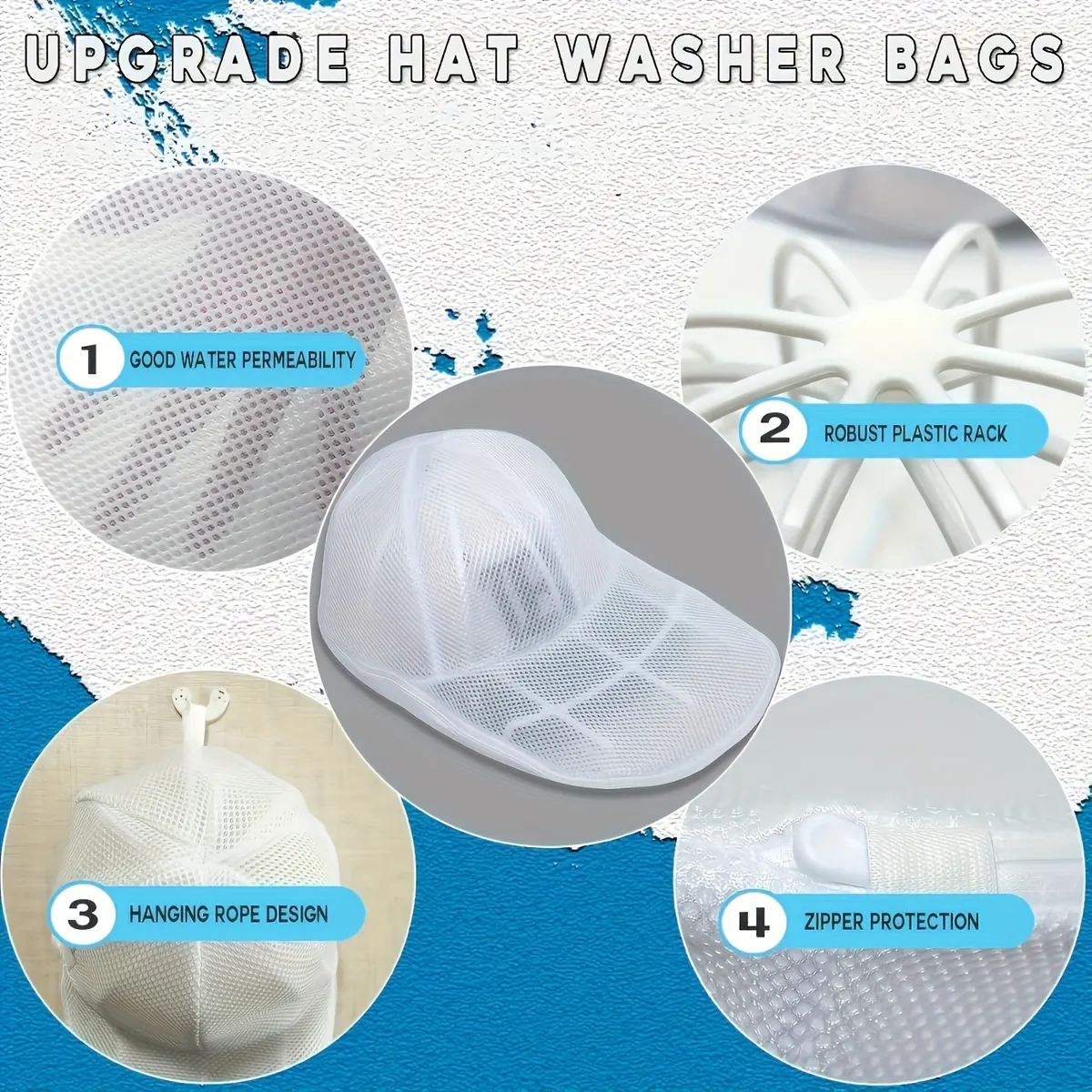 Rigid Honeycomb Cap Washing Cage for Machine Wash (Anti-Deformation) - Vue 5