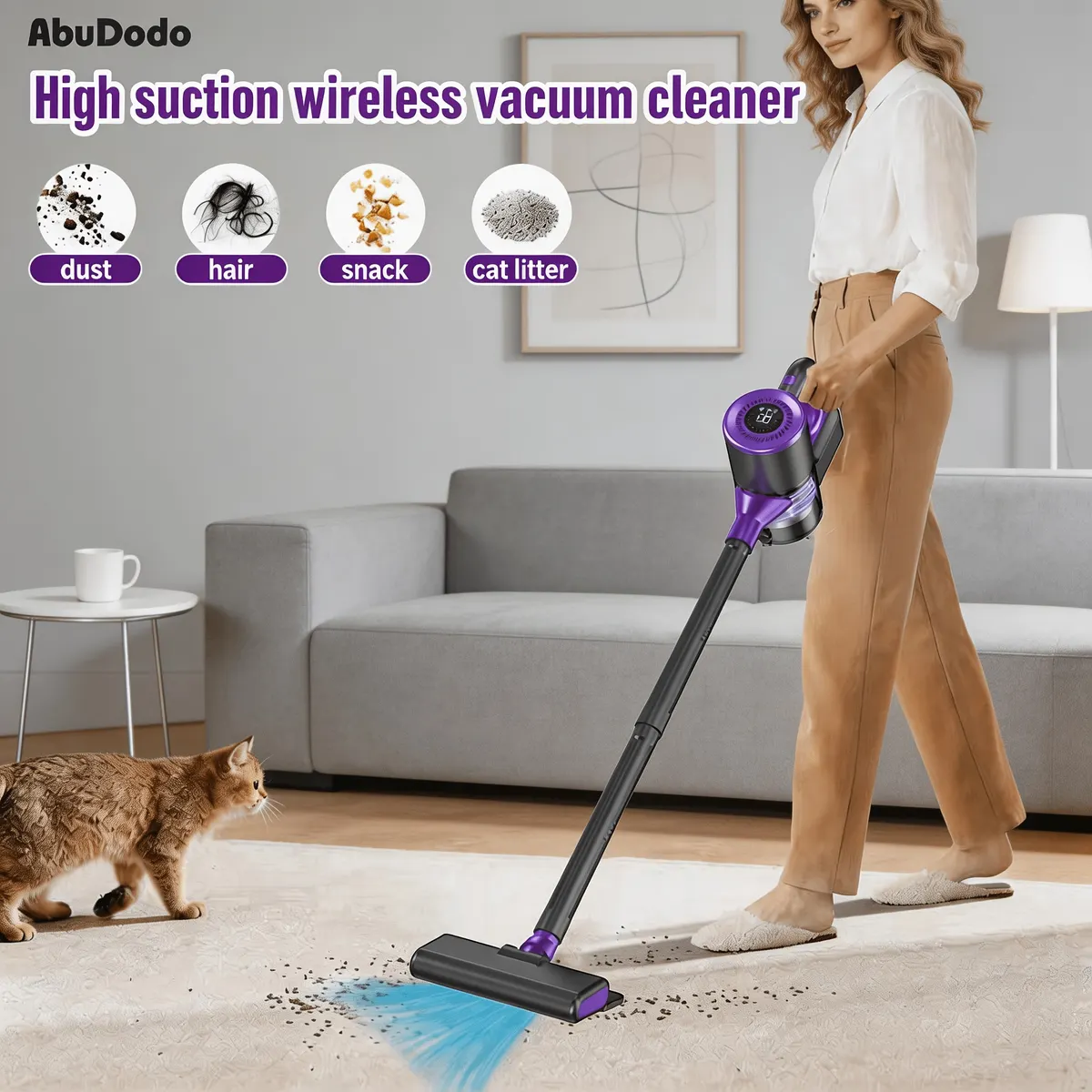 Powerful 9000Pa Cordless Handheld Vacuum - Car, Desk & Sofa - Vue 8