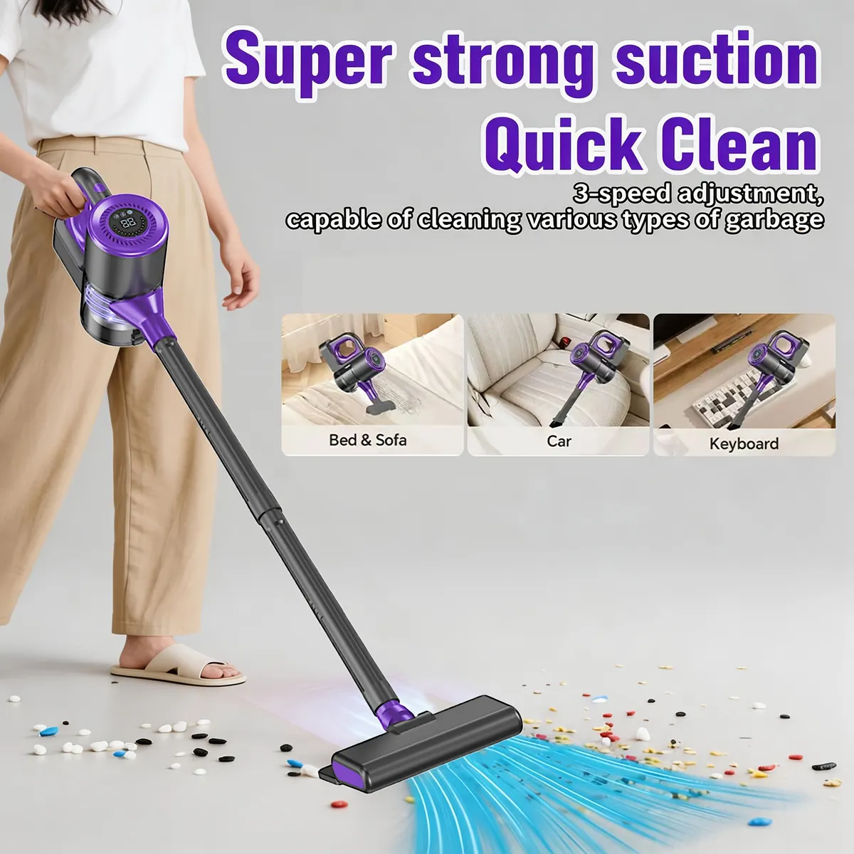 Powerful 9000Pa Cordless Handheld Vacuum - Car, Desk & Sofa - Vue 9