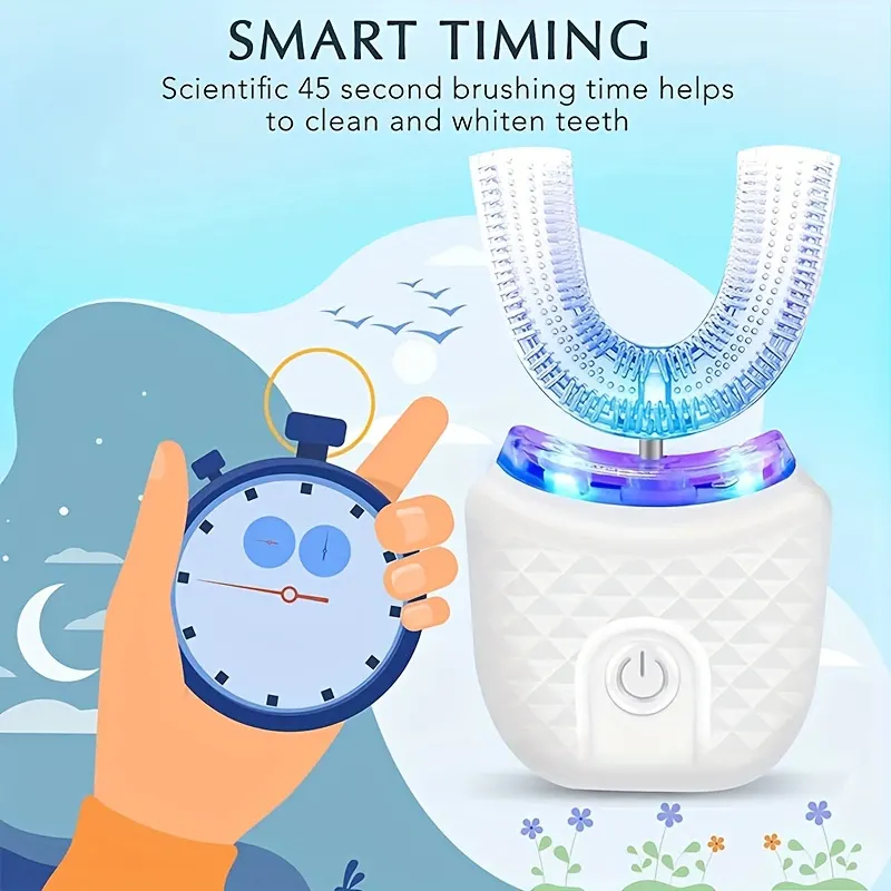 360° U-Shaped Ultrasonic Electric Toothbrush with Blue-Light Whitening - Vue 5