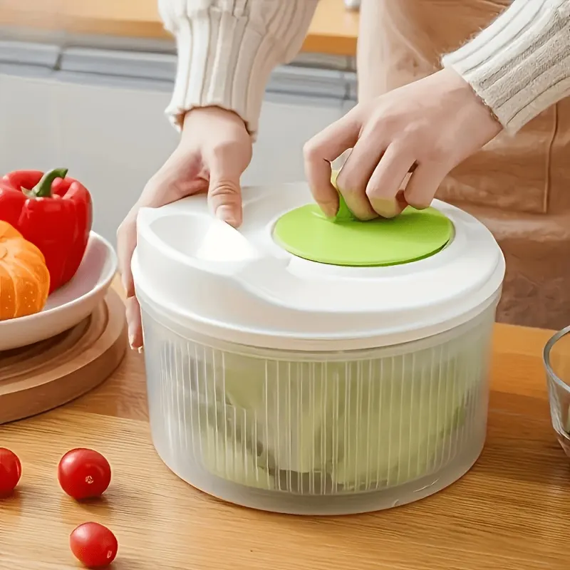 Large-Capacity Salad Spinner with Stop Button & Multifunction Bowl-Colander - Vue 3