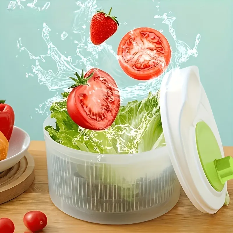 Large-Capacity Salad Spinner with Stop Button & Multifunction Bowl-Colander - Vue 7