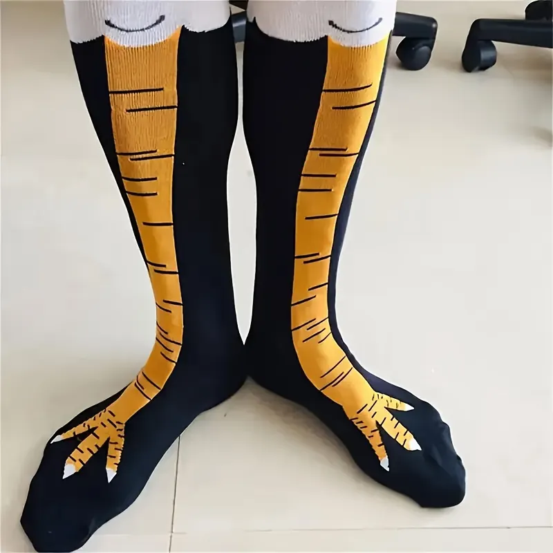 Funny Chicken Legs High Socks - Optical Illusion Cosplay & Humor - Vue 4