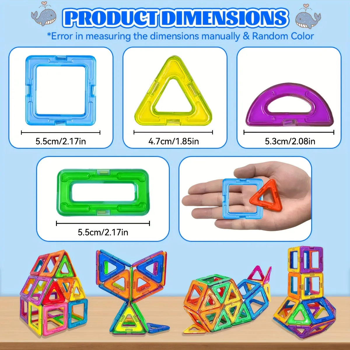 Magnetic Building Blocks for Kids – 40, 80 or 100 Pieces (STEM) - Vue 2