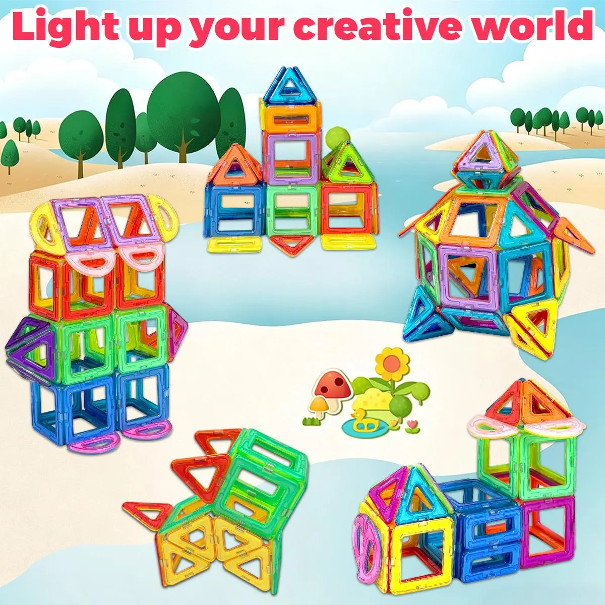 Magnetic Building Blocks for Kids – 40, 80 or 100 Pieces (STEM) - Vue 4
