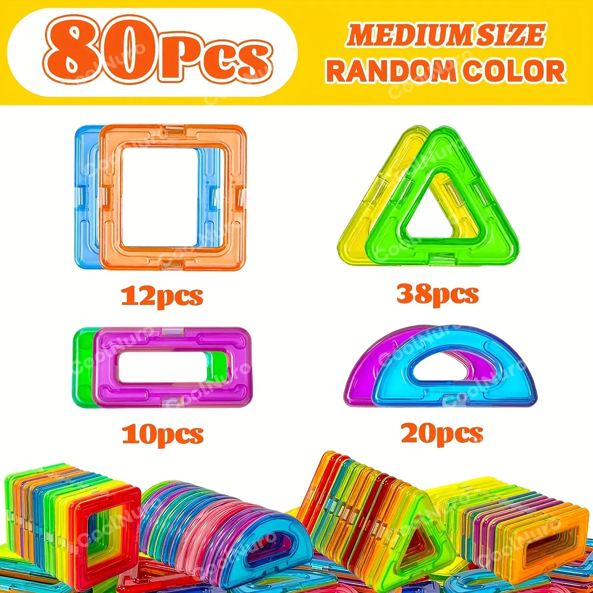 Magnetic Building Blocks for Kids – 40, 80 or 100 Pieces (STEM) - Vue 5