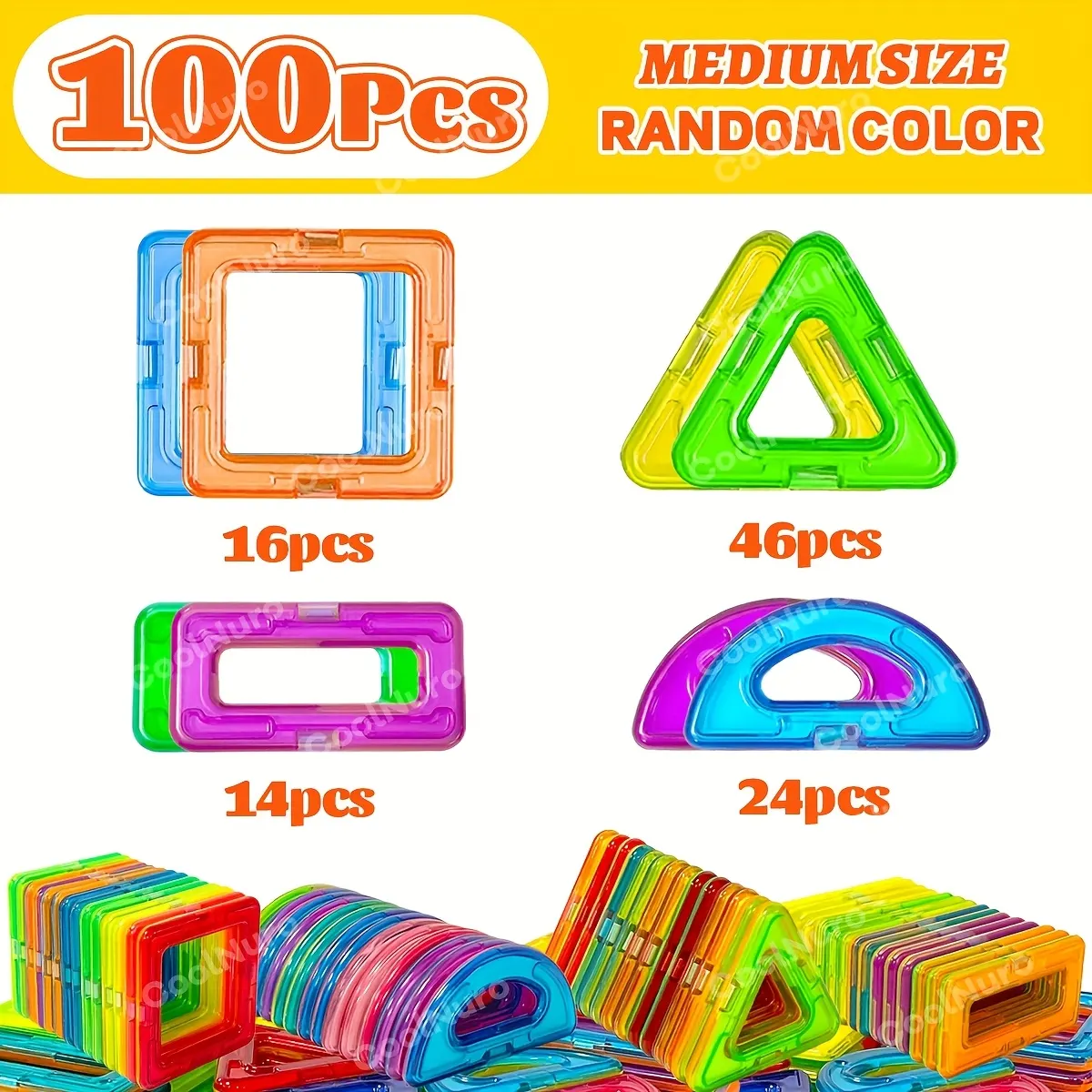 Magnetic Building Blocks for Kids – 40, 80 or 100 Pieces (STEM) - Vue 7