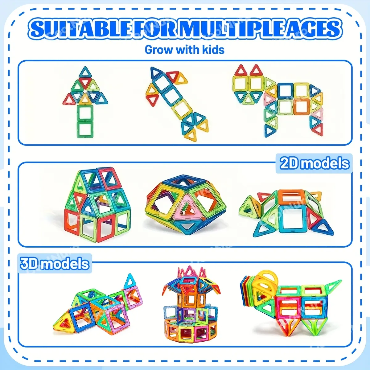 Magnetic Building Blocks for Kids – 40, 80 or 100 Pieces (STEM) - Vue 9