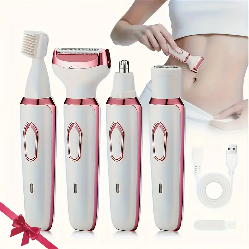 4-in-1 Electric Epilator for Women, USB Rechargeable