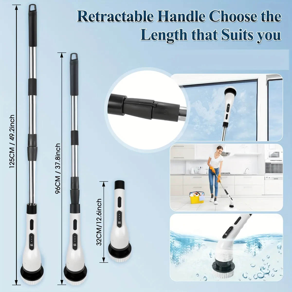 9-in-1 Cordless Electric Rotary Cleaning Brush - Vue 2