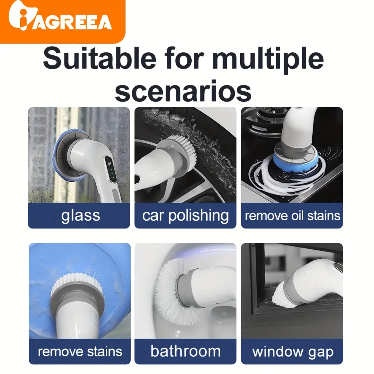 9-in-1 Cordless Electric Rotary Cleaning Brush - Vue 4