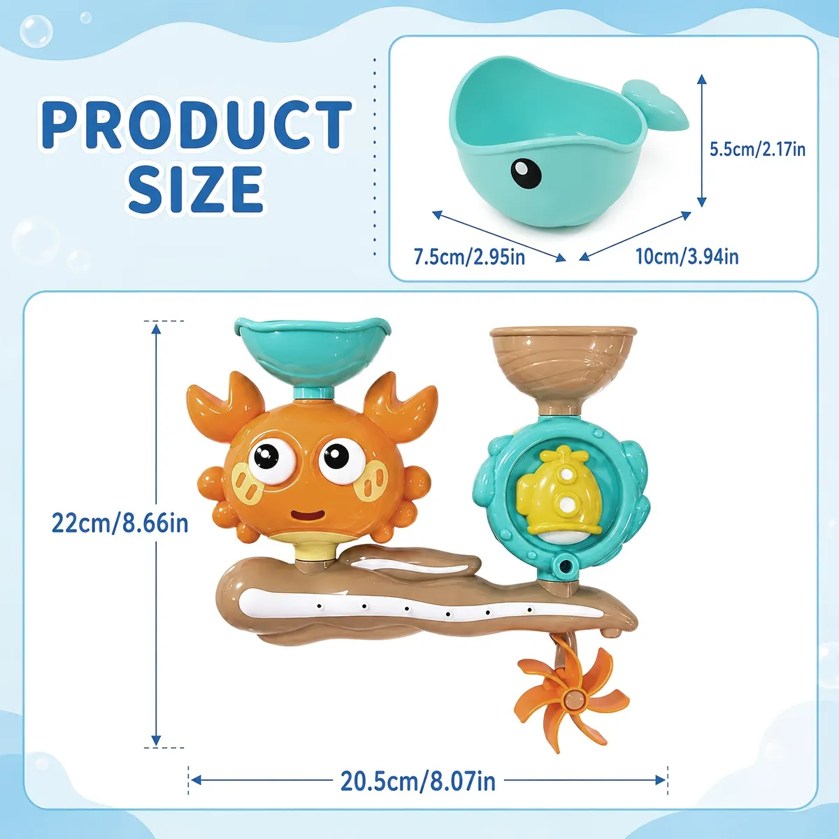 Crab Bath Toy with Two Water Jets for Kids - Vue 2