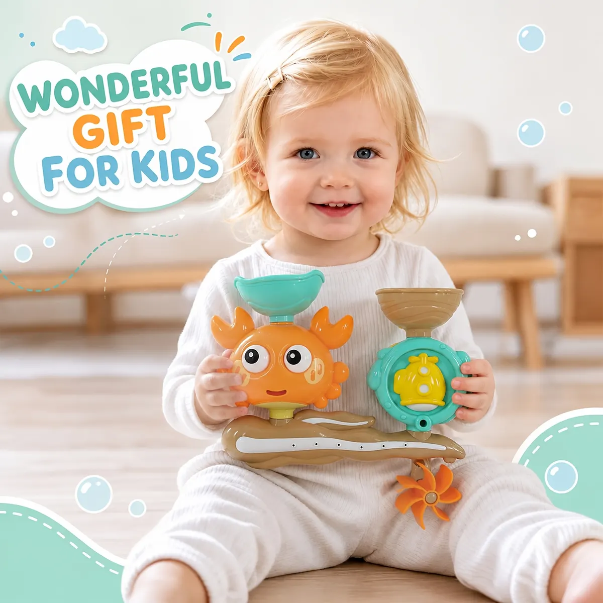 Crab Bath Toy with Two Water Jets for Kids - Vue 6