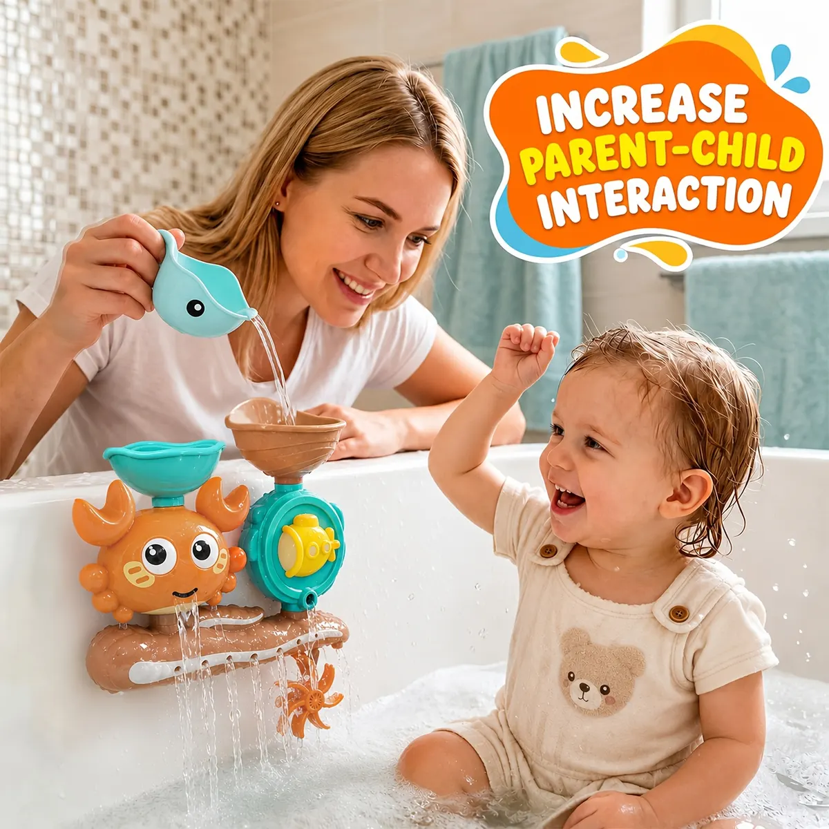 Crab Bath Toy with Two Water Jets for Kids - Vue 7