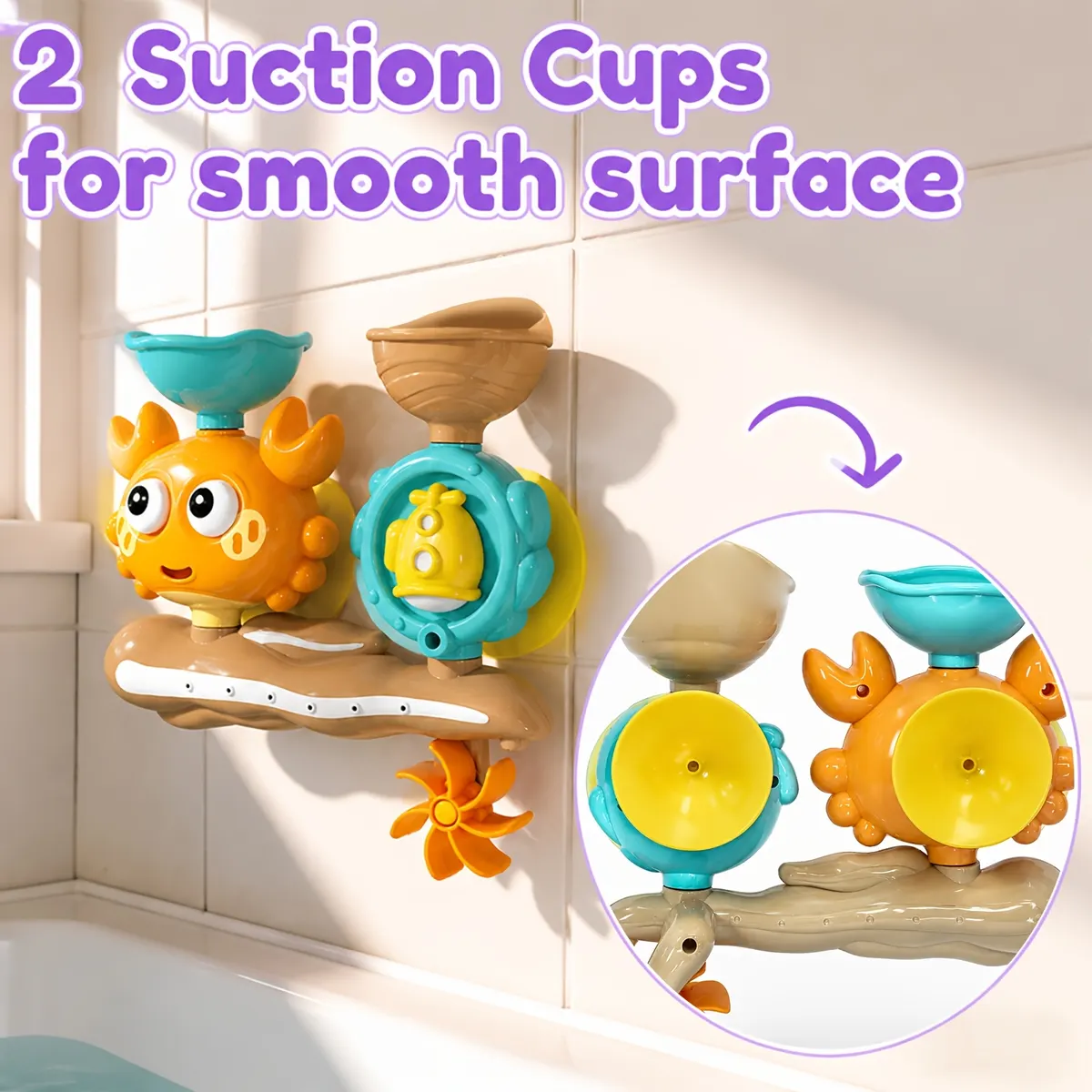 Crab Bath Toy with Two Water Jets for Kids - Vue 8