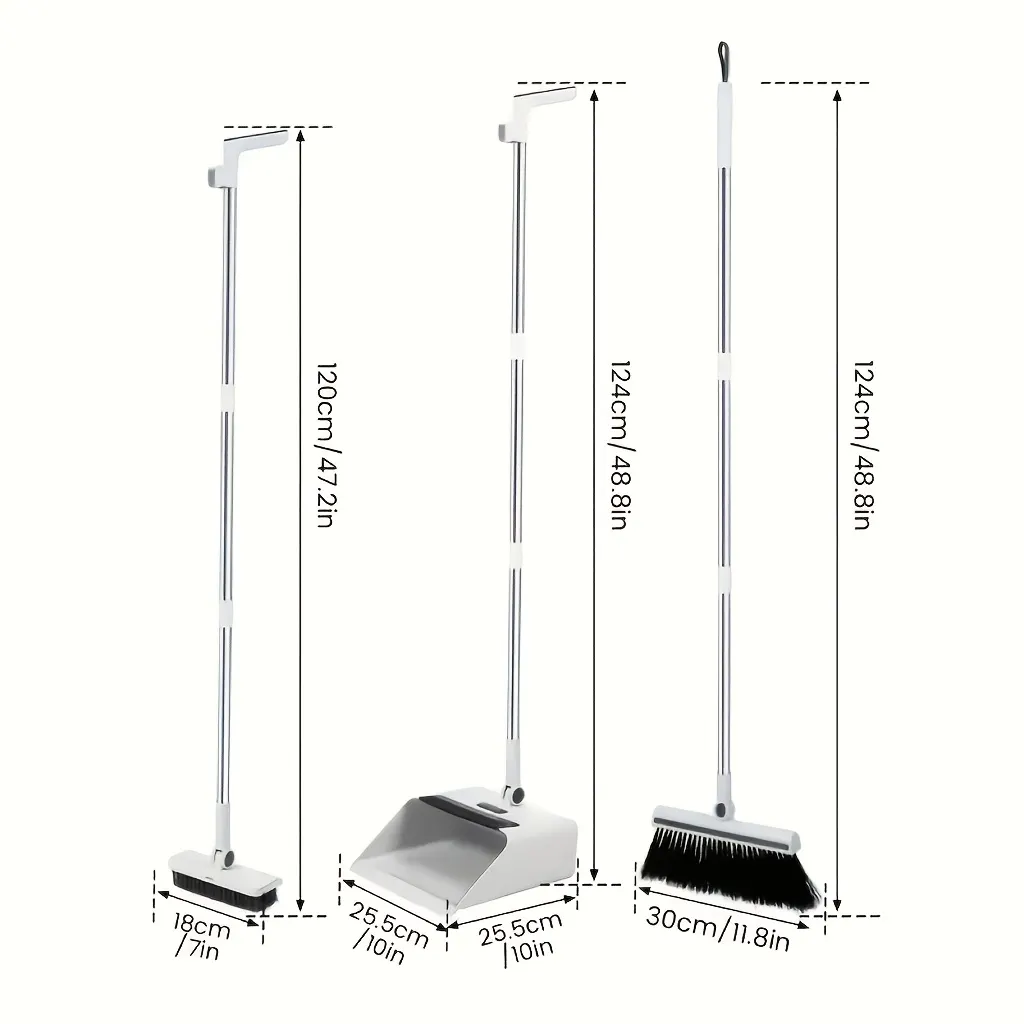 3-in-1 Cleaning Kit – Soft Broom, Squeegee & Pet Hair Brush - Vue 11