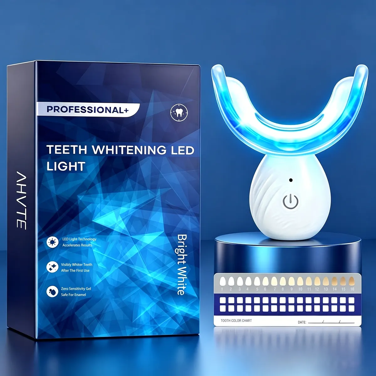 Teeth Whitening Kit with Blue LED Light – 16 Diodes - Vue 2
