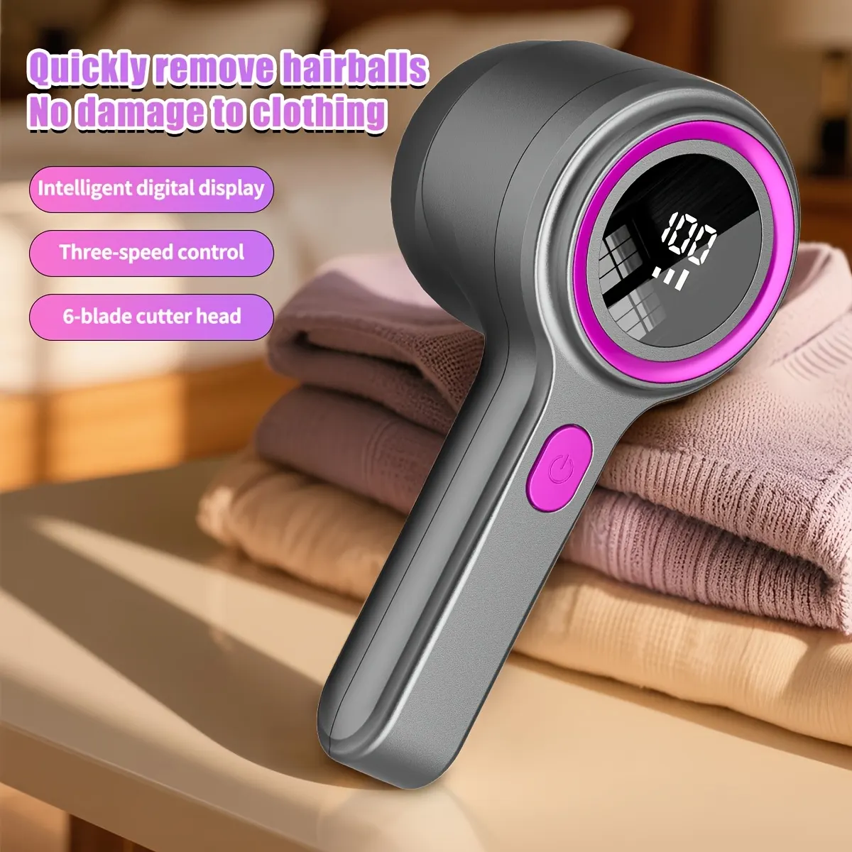 Fabric Shaver with USB-C Charging and Digital Display - Vue 3