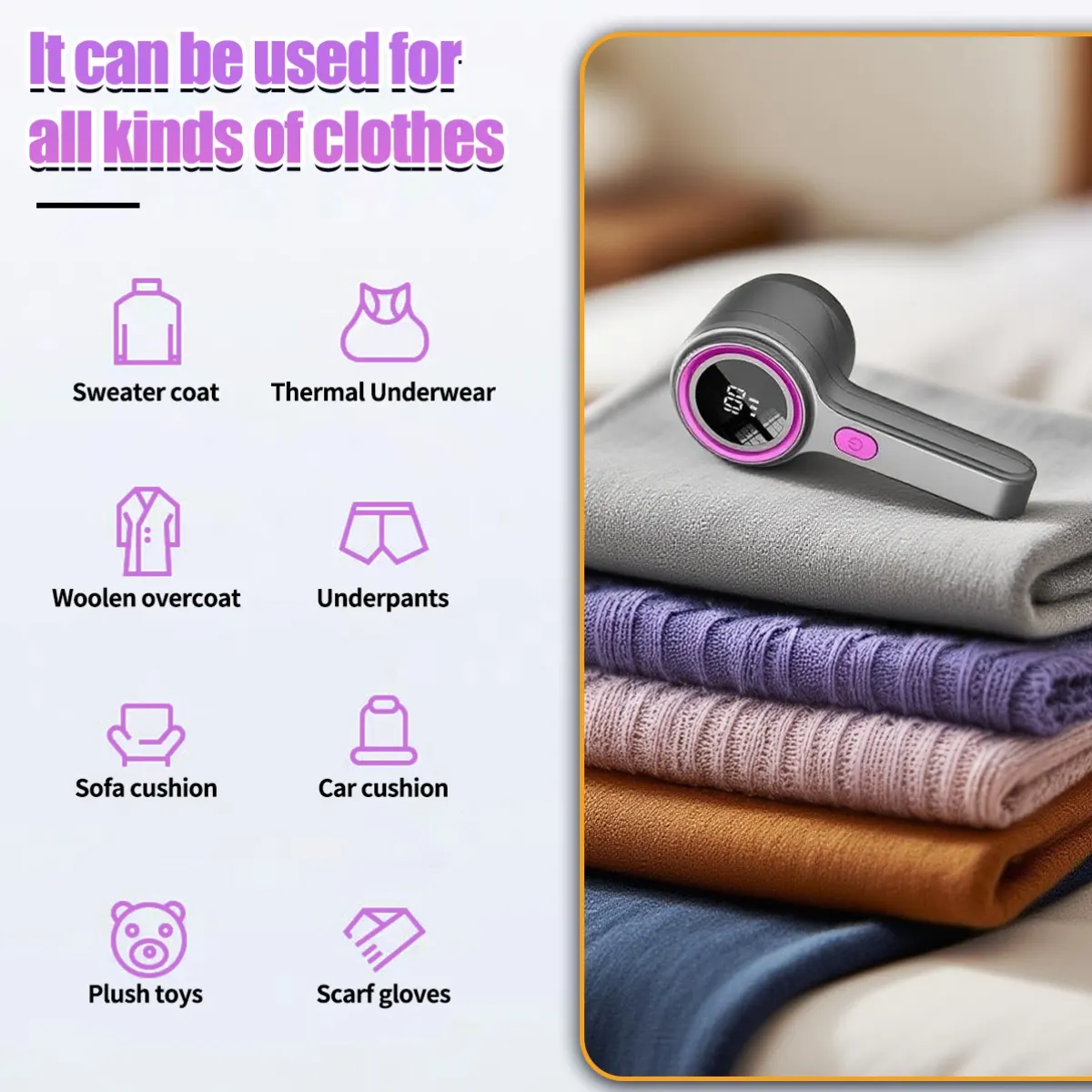 Fabric Shaver with USB-C Charging and Digital Display - Vue 9