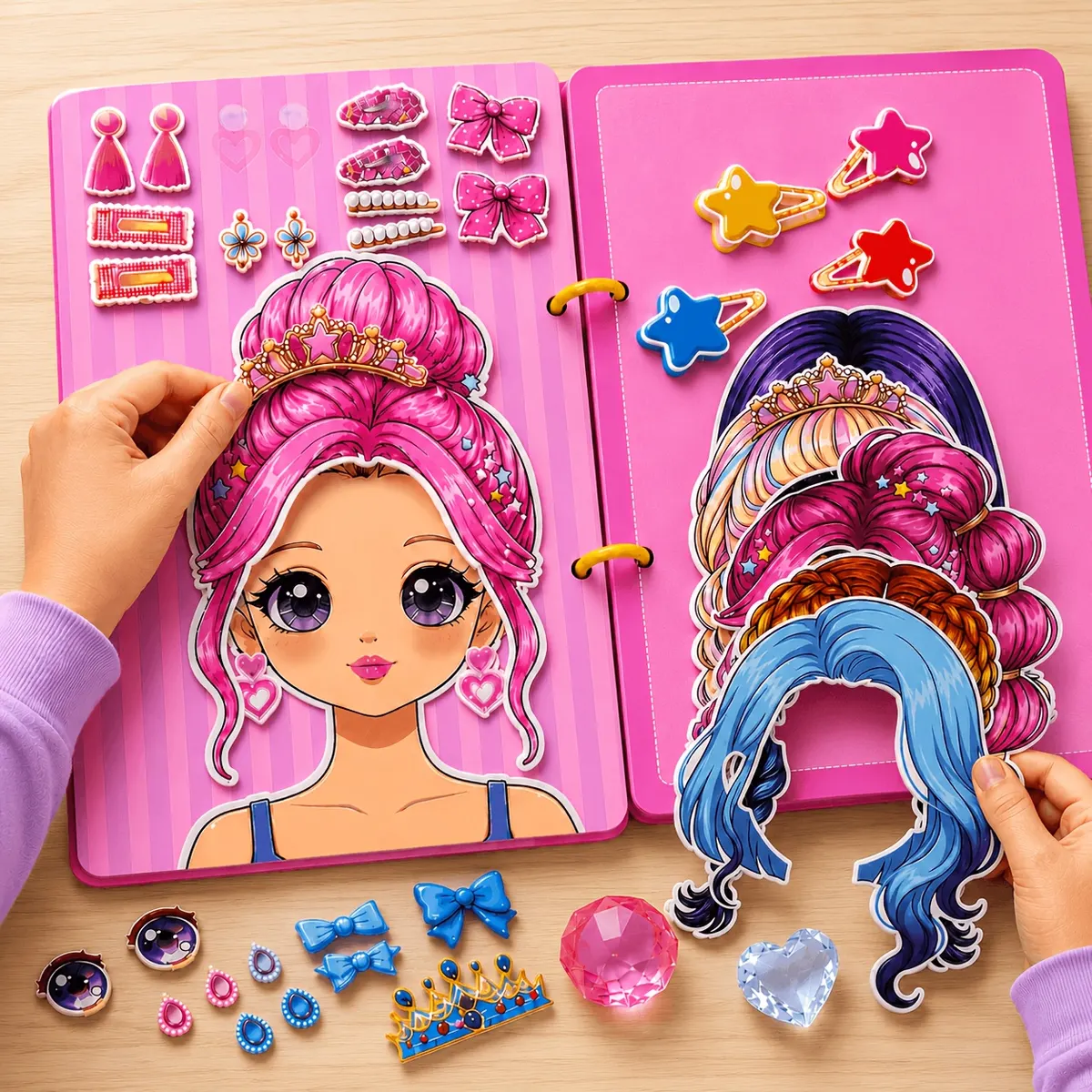 Reusable Sticker Book Beauty Salon – 4-in-1, Over 150 Pieces - Vue 2