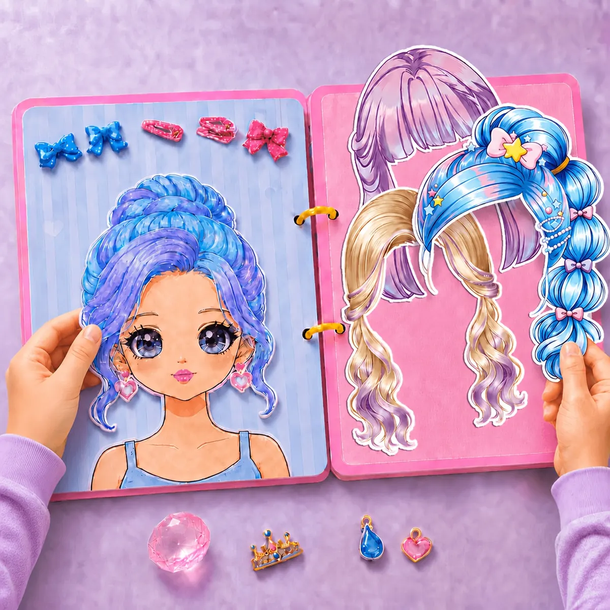 Reusable Sticker Book Beauty Salon – 4-in-1, Over 150 Pieces - Vue 4