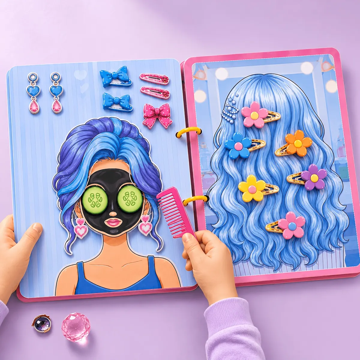 Reusable Sticker Book Beauty Salon – 4-in-1, Over 150 Pieces - Vue 9