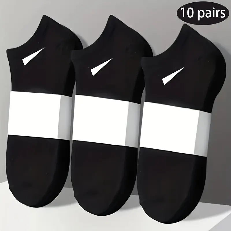 10 Pairs of Ankle Socks – Black, White & Grey - Vue 3