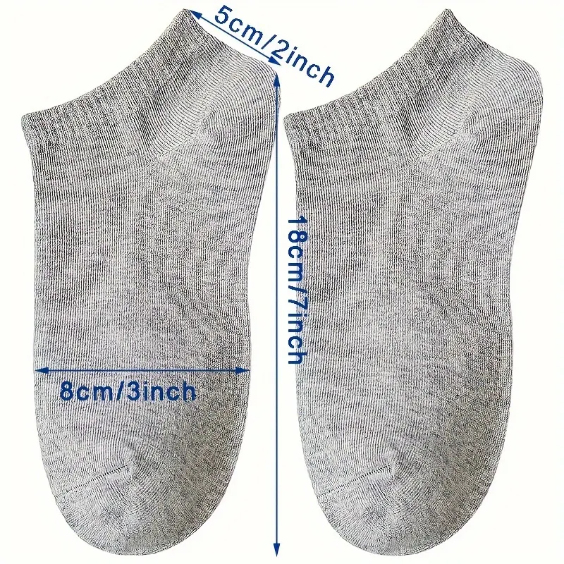 10 Pairs of Ankle Socks – Black, White & Grey - Vue 4