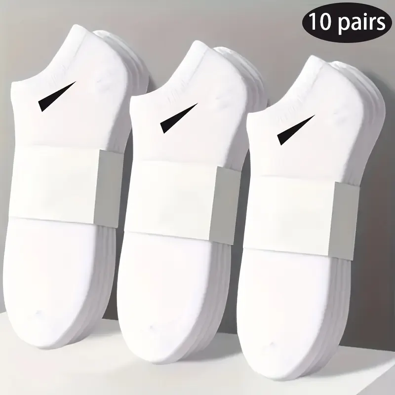 10 Pairs of Ankle Socks – Black, White & Grey - Vue 7