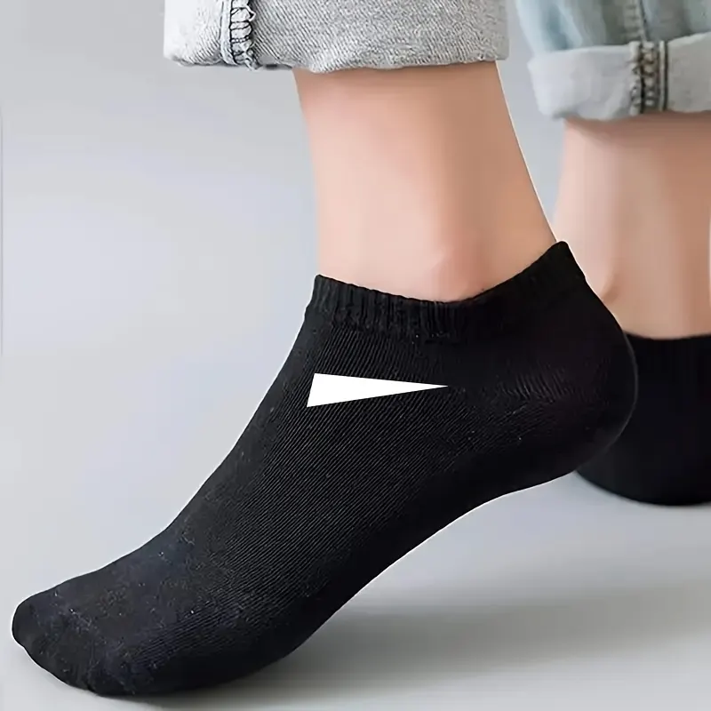 10 Pairs of Ankle Socks – Black, White & Grey - Vue 8