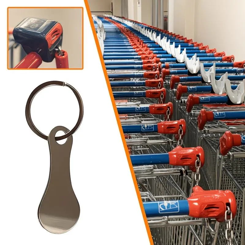 Set of 2 Shopping Trolley Tokens, Keyring Clip - Vue 2