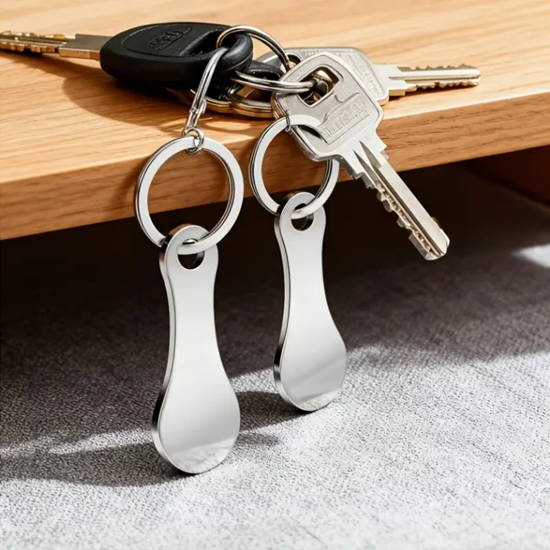 Set of 2 Shopping Trolley Tokens, Keyring Clip - Vue 9
