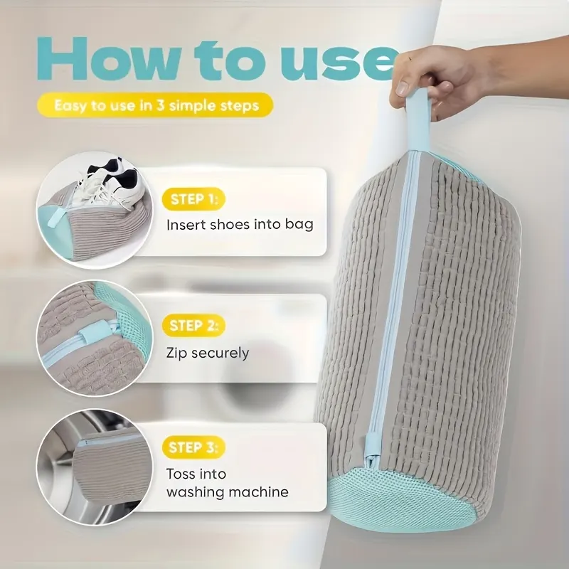 Set of 6 Shoe Wash Bags with Stainless Steel Drying Hook - Vue 7
