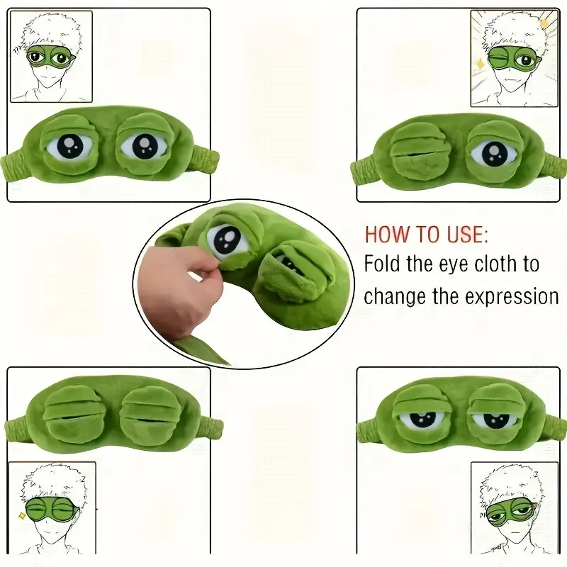 Frog Sleep Mask – Soft & Blackout - Vue 5