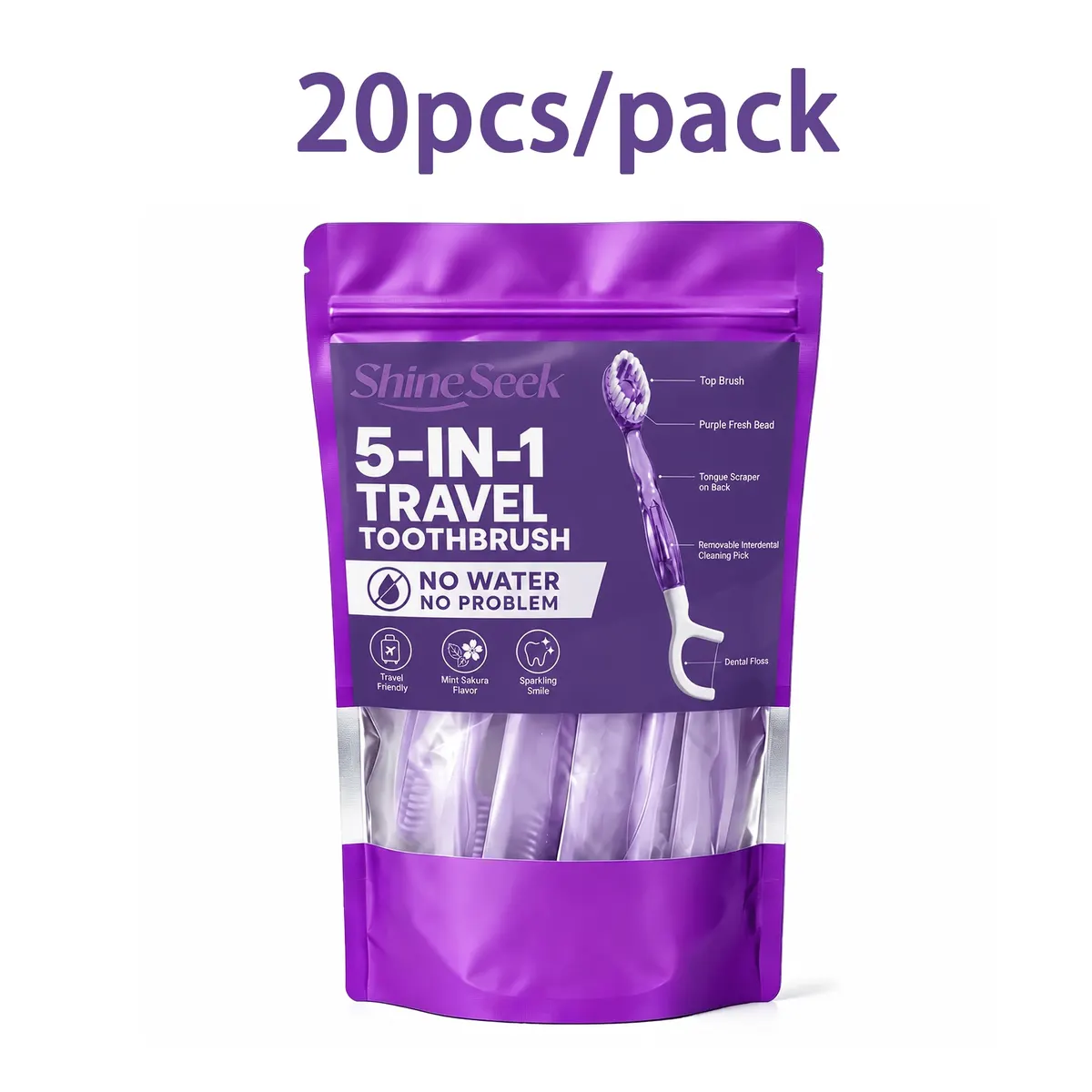 Travel Dental Care Kit, 20 Pieces 5-in-1 – Mint Flavour - Vue 3